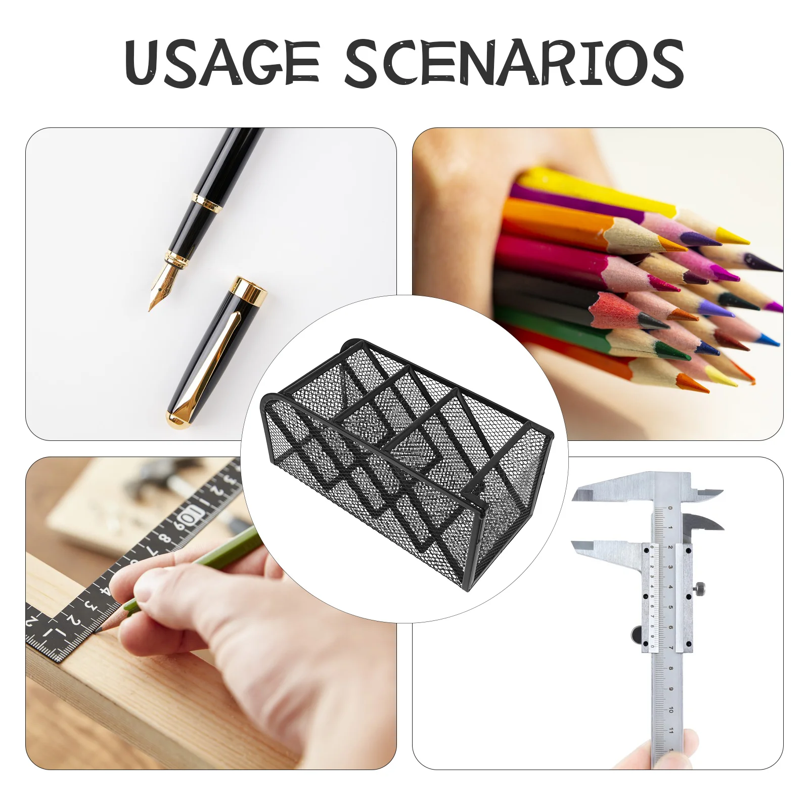 مكتب حامل قلم شبكة معدنية منظم قرطاسية للأقلام أقلام الرصاص الحكام اللوازم المكتبية صندوق تخزين مجلد