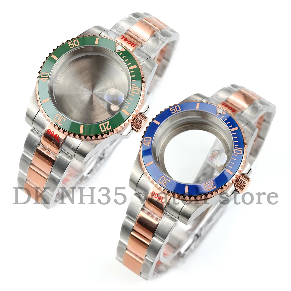 

20mm Stainless Steel Oyster Strap 40mm Watch Case For Seiko SUB Nh35 Nh34 Nh36 Nh38 Movement 28.5mm Dial Watch Accessories