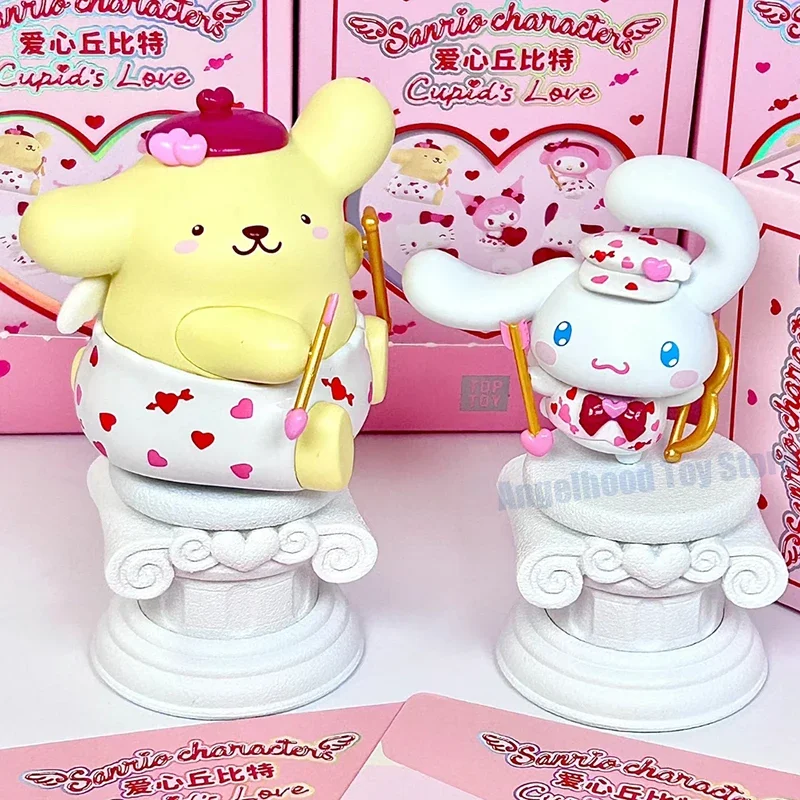 Toptoy Figurka Walentynki Love Cupid Series Pochacco Cinnamoroll Kuromi Melody Pompom Purin Hellokitty Figurka akcji Dziewczyna