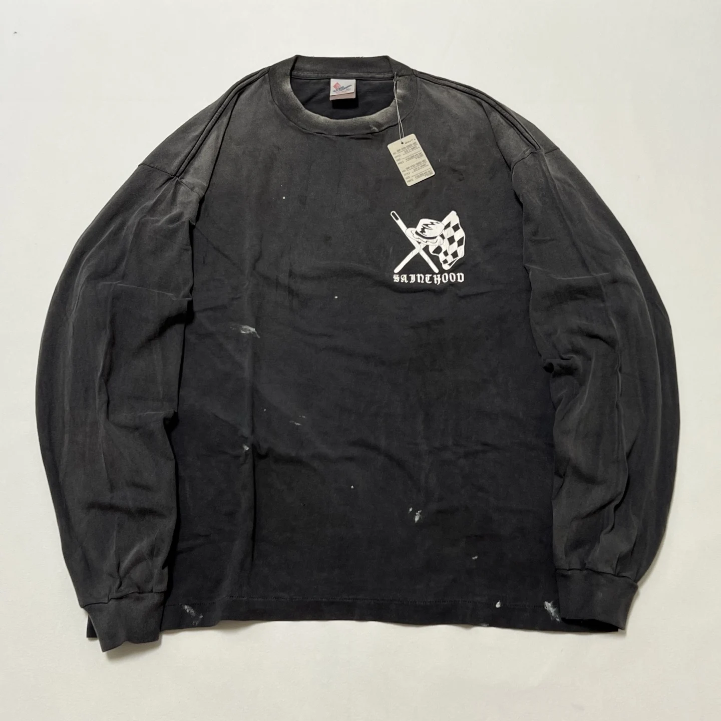 

2026ss Saint Skull Overflow Long Sleeved T Shirt Men Women 1:1 High Quality T-shirt Nice Washed Tops Tee