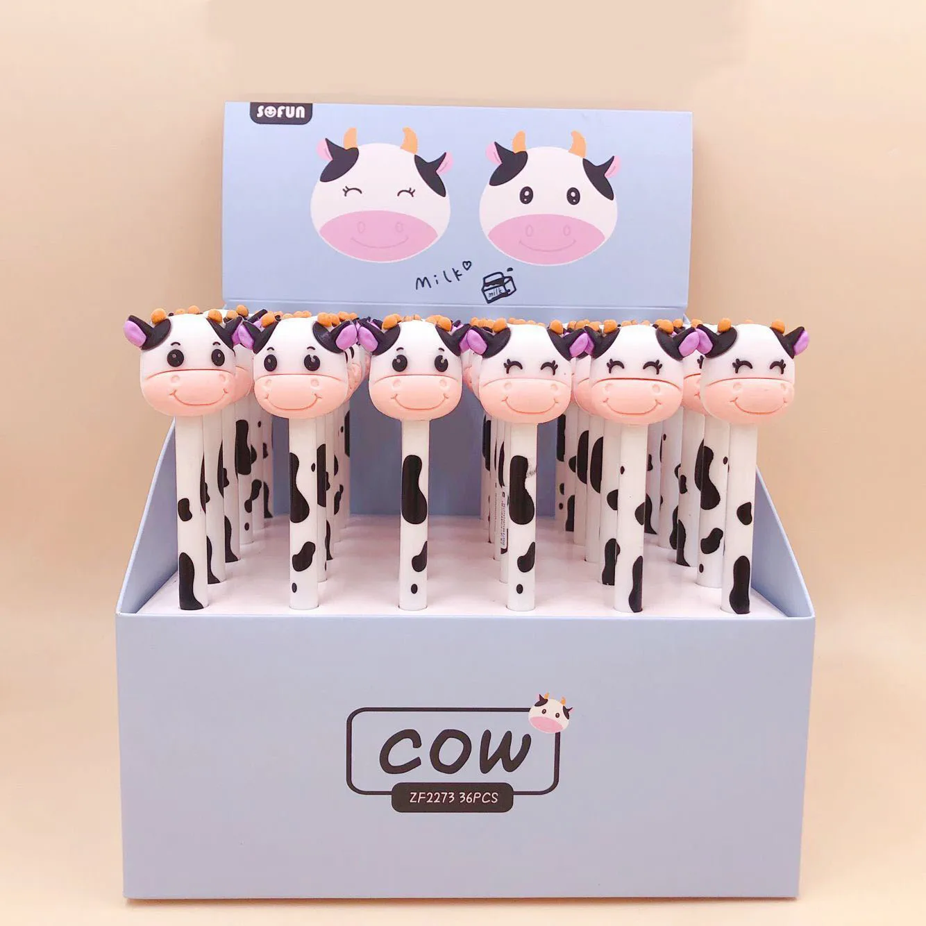 

36 шт. симпатичная гелевая ручка в форме коровы креативный Пресс подарок для офиса школьные принадлежности канцелярские принадлежности Kawaii смешные ручки