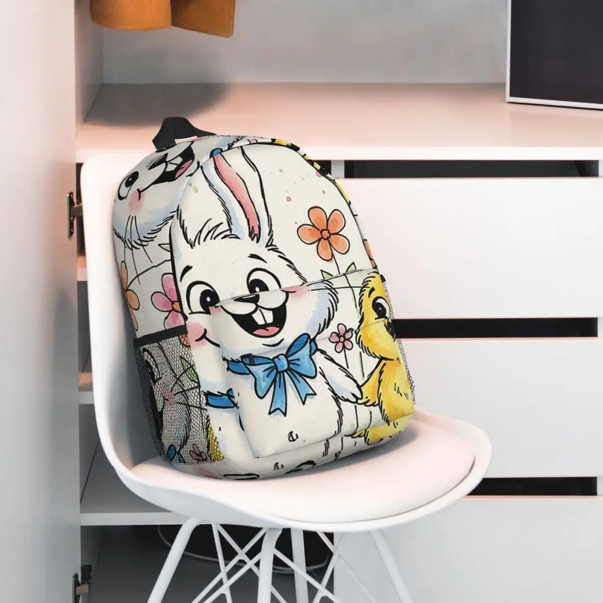 Cartoon Style Rabbit And Duck Backpack Student BookBag Children School Bag Computer Shoulder Bags for Boys Girls