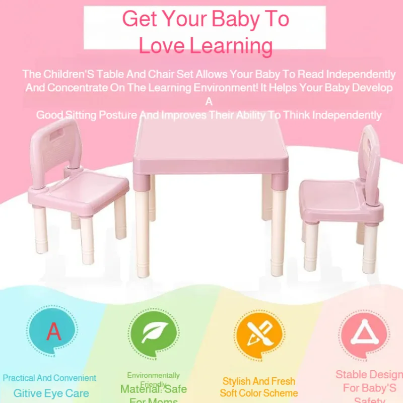 Kindergarten Table and Chair Set Children's Special Study Table Home Baby's Game Learning Desk and Chair  Kids Furniture Set