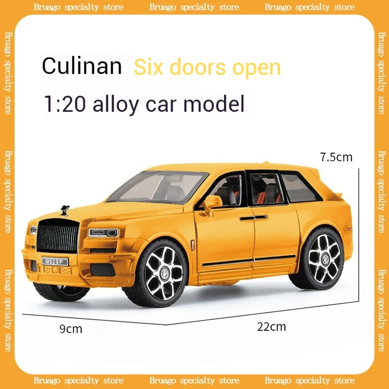 1: 20 Large Size Rolls Royce Cullinan Luxury Die-Casting Alloy Model Sound And Light Six Door Simulation Car Ornament Toy Gift