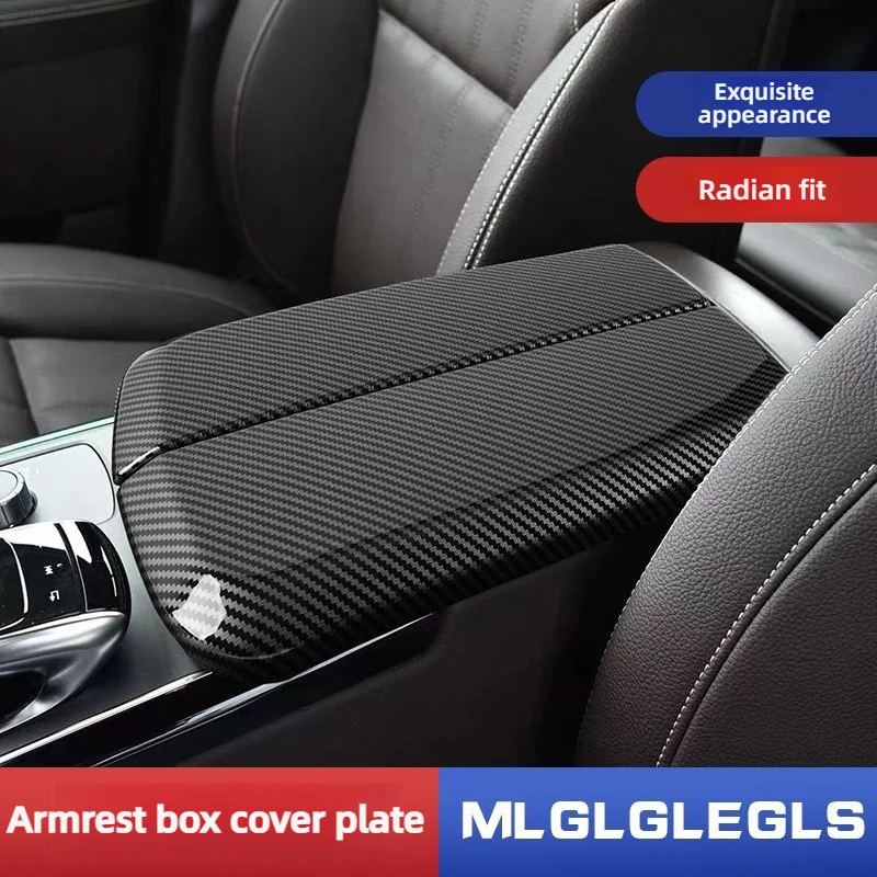 Car Center Armrest Box Panel Cover For Mercedes For Benz GLS400 GL450 GLE320 ML350 Armrest Cover Carbon Fiber Texture Sticker
