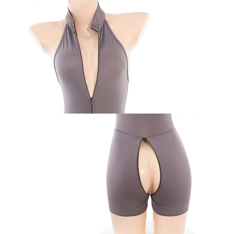 AniLV Fitness Yoga Teacher Bodysuit Uniform Role Play Women Zipper Crotch Opening Sexy Lingerie Erotic Pajamas Costumes