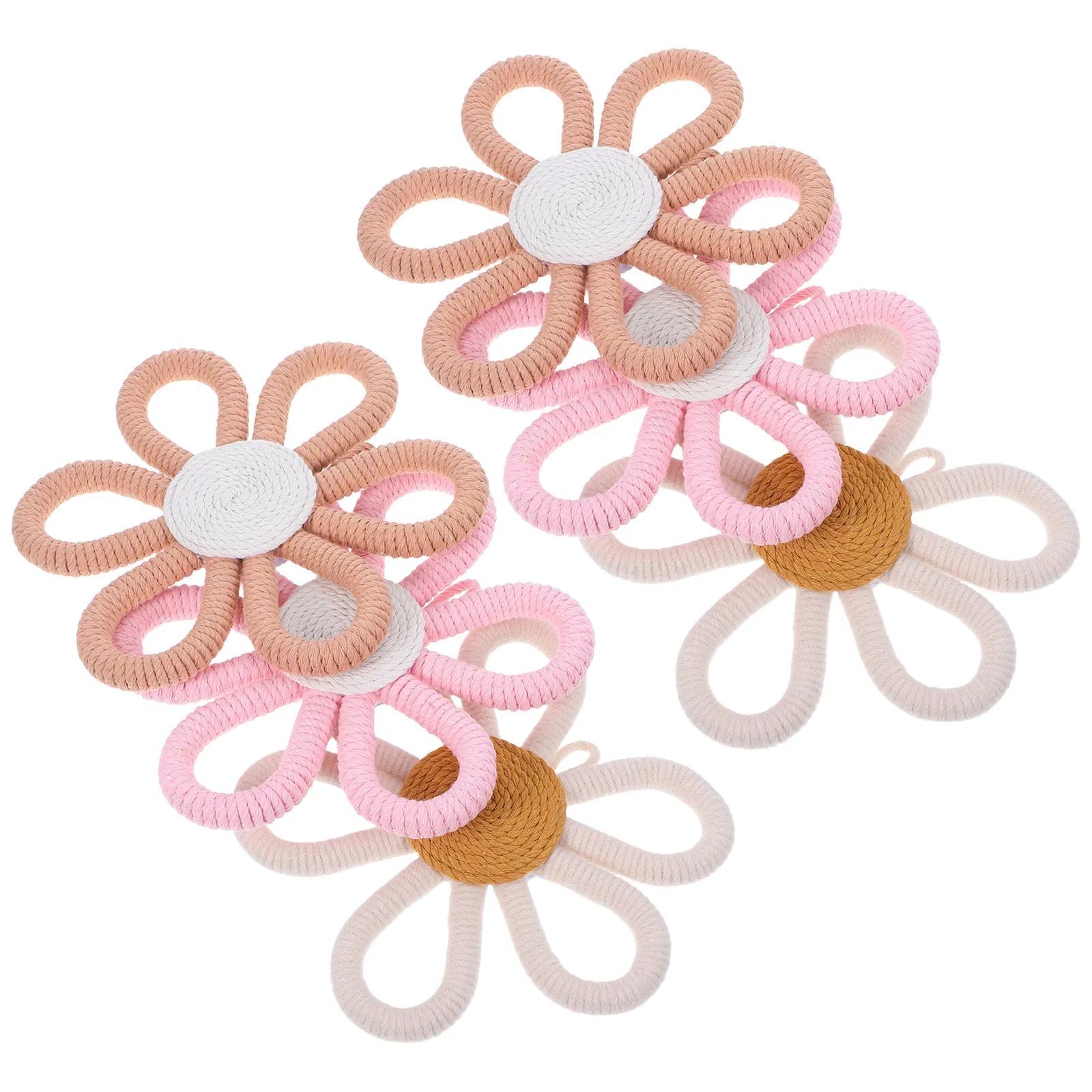 

6Pcs Boho Woven Flower Wall Hanging Decor for Nursery Bedroom Floral Handmade Wall Art Sign Easy Install Friendly Dreamy
