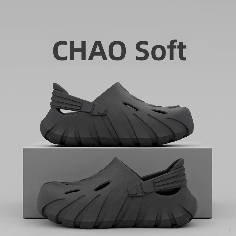 

Мужские летние нескользящие спортивные тапочки из ЭВА, удобный дизайн с отверстиями, износостойкие повседневные сандалии на плоском каблуке для дома и улицы