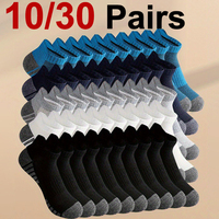 10/30 Pairs Men Knitted Anti Odor Sweat Absorbing Low Top Socks Soft Comfortable Breathable Running Fitness Sports Leisure Socks