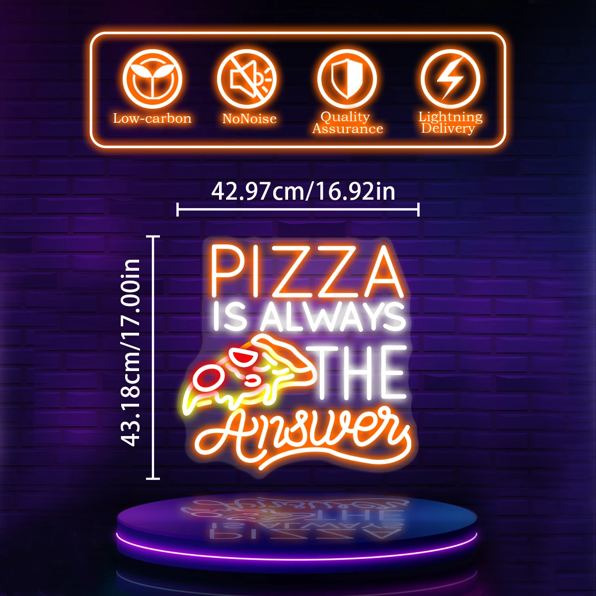 Neon a forma di Pizza per la decorazione d'interni del ristorante della caffetteria del negozio per creare un'atmosfera per rendere il tuo negozio più attraente