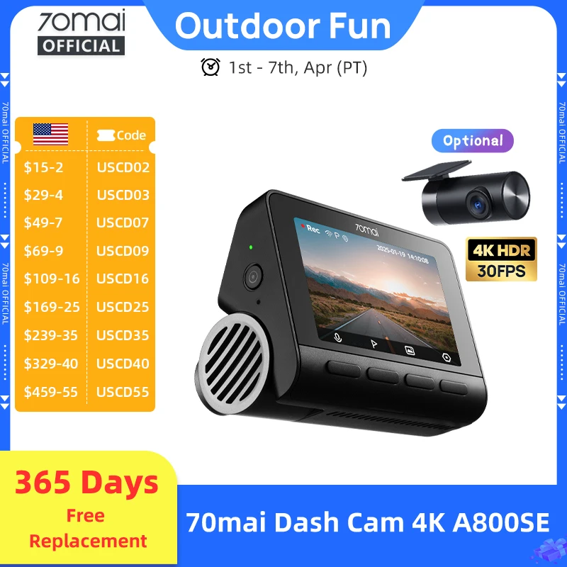 70Mai Dash Cam 4K A…