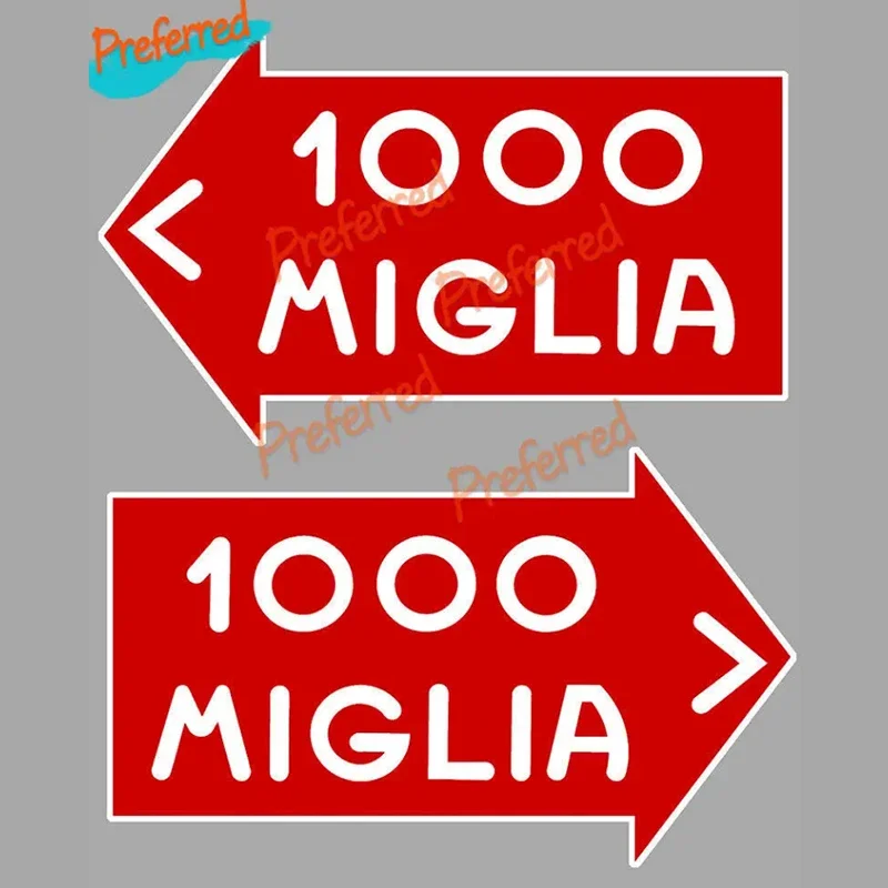 1000 Mille Miglia Racing Flags 15cm Vinyl Sticker Racing Track Decal for Car Motorcycle Helmet Laptop Decor