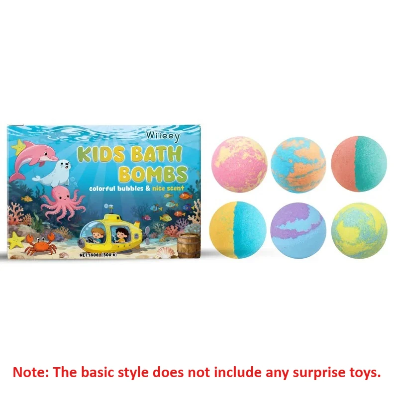 6-12 stuks Kinderbadbommen Natuurlijke Mega Bubbles Verrassing Oceaan Speelgoed Cadeauset Huidvriendelijke Badset voor Jongens en Meisjes