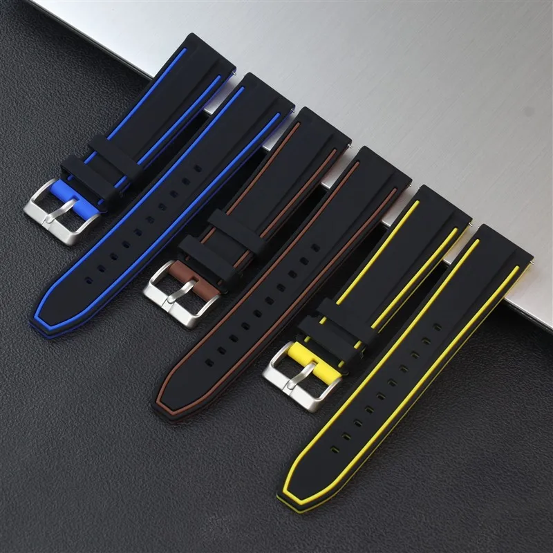 

20mm 22mm 24mm Quick Release Soft Silicone Watch Strap Replacement for Universal Waterproof Watch Band Accessories with Tool