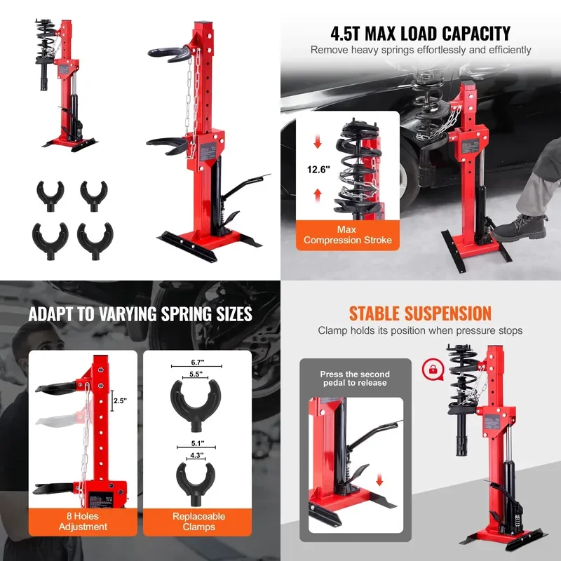 SucceBuy Strut Spring Compressor 4.5 Ton/9920 LBS Hydraulic Jack 1 Ton Rated Compression Force Auto Strut Coil Spring