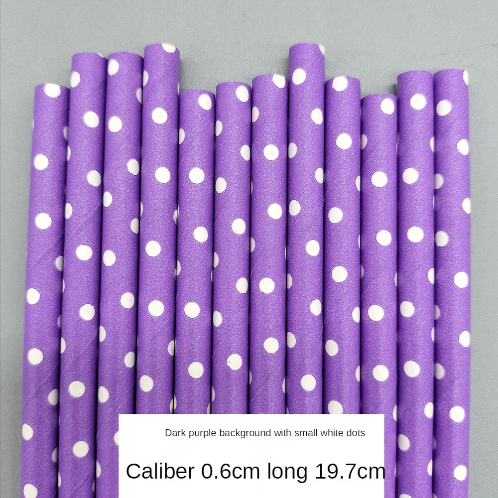 

25pcs Purple Series Paper Straws for Birthday Wedding Decorative Event Party Supplies Degradable Environmental Drinking Straws