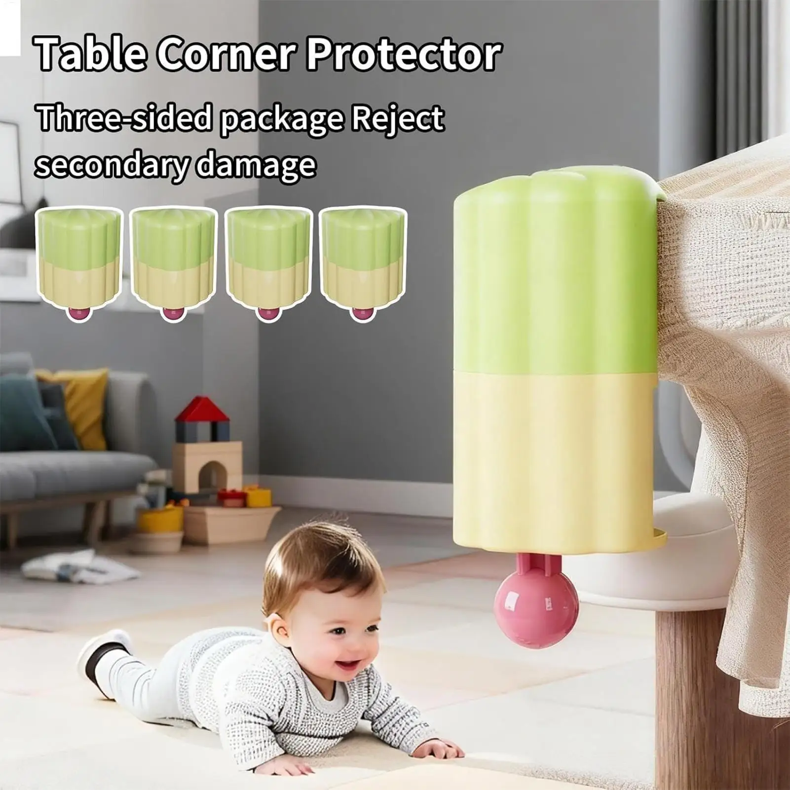 4Pcs Spring Clip Table Corner Protectors Anti Slip Decorative Corner Guards for Tablecloth Holder Baby Child Proof Safety Bumper