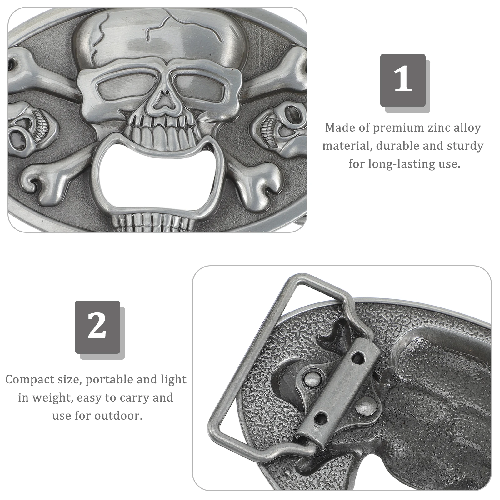 

Skull Bottle Opener Belt Buckle Decorative Halloween Men Gifts Compact Lightweight Practical Travel Camping Picnic