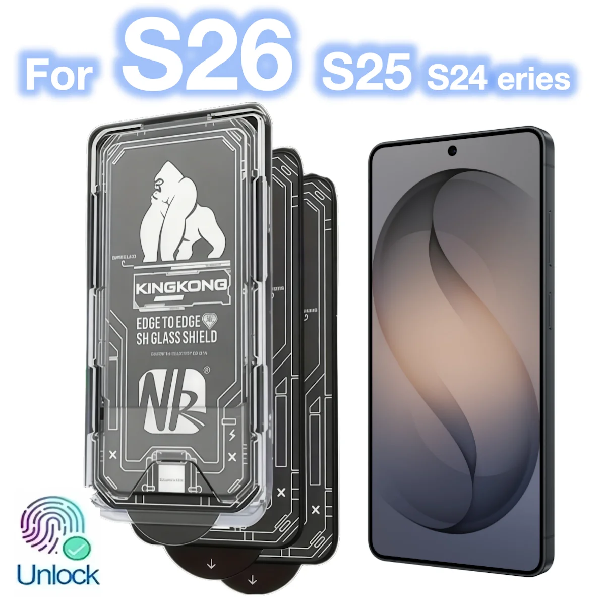 

3Pcs For Samsung Galaxy S26 Ultra S25 S24 S23 S22 Plus Edge Screen Top Tempered Glass Protective No Dust 9H Hardness Unlock