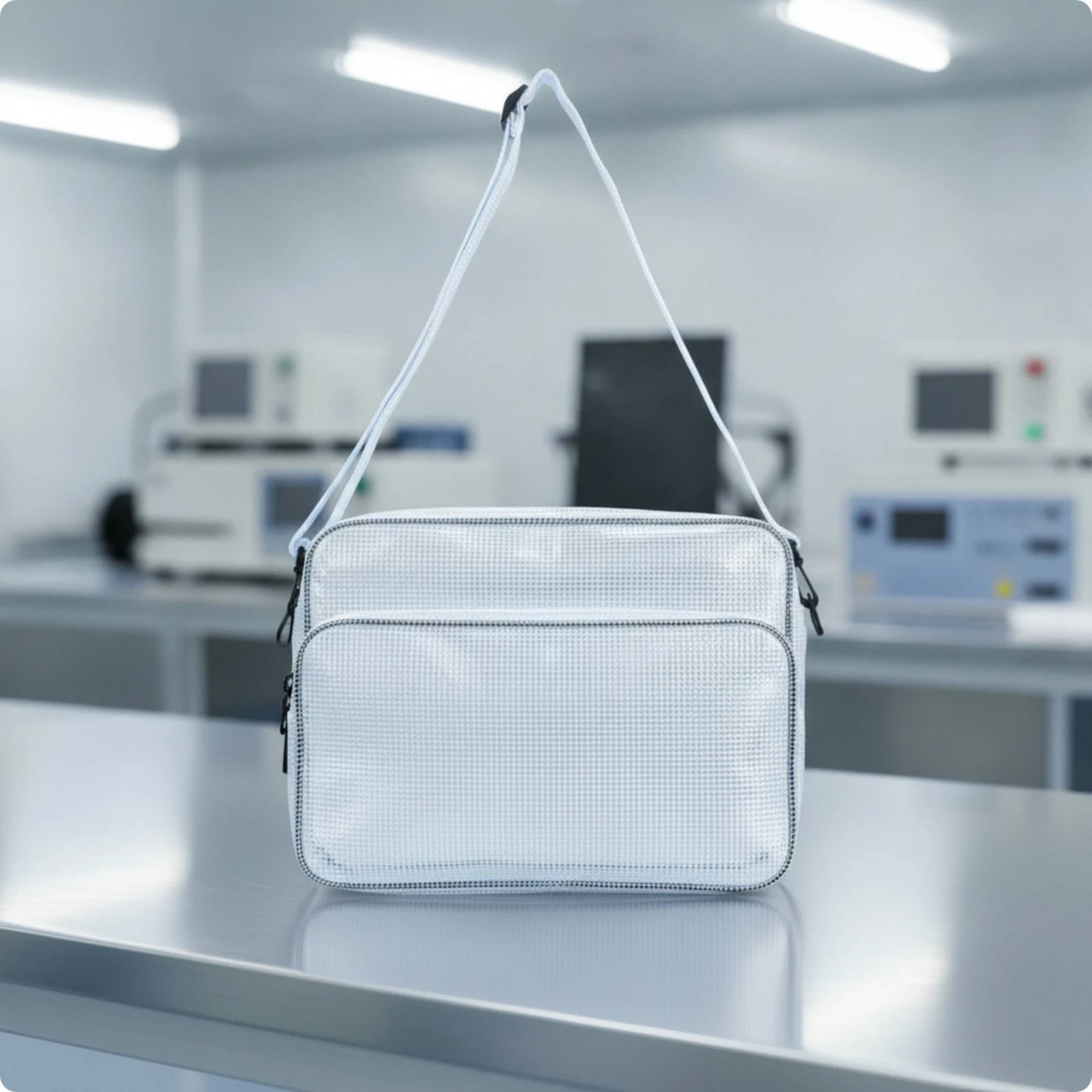 Sac bandoulière transparent en PVC, étanche, antistatique, léger, pour ingénieurs et salles blanches