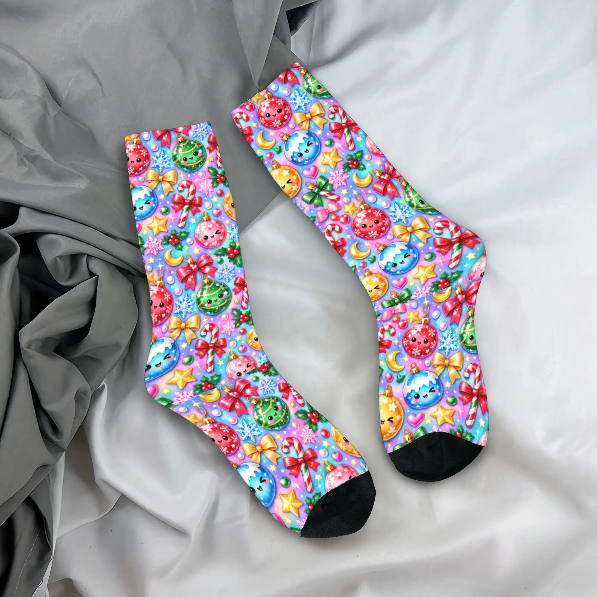Christmas Snowflake Bauble Socks Spring  Stockings Korean Men's Warm Soft Socks Design Outdoor Anti Sweat Socks