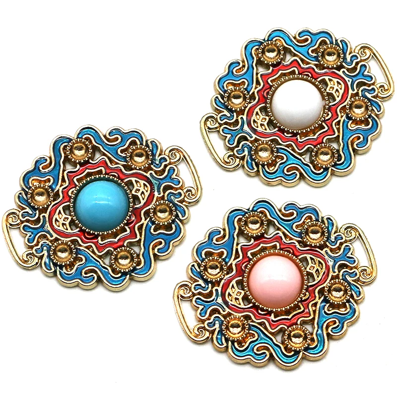 New 4-Piece/Batch 32 * 21MM Alloy Oil Dripping Jewelry DIY Handmade Clothing, Hair Accessories, Handmade Materials