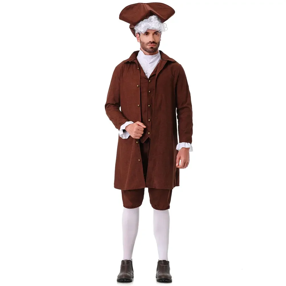 Halloween Medieval Lawyer Scholar Role-Playing Costumes Renaissance Stage Play Costumes Judge Officer Costume Stage Show Dress