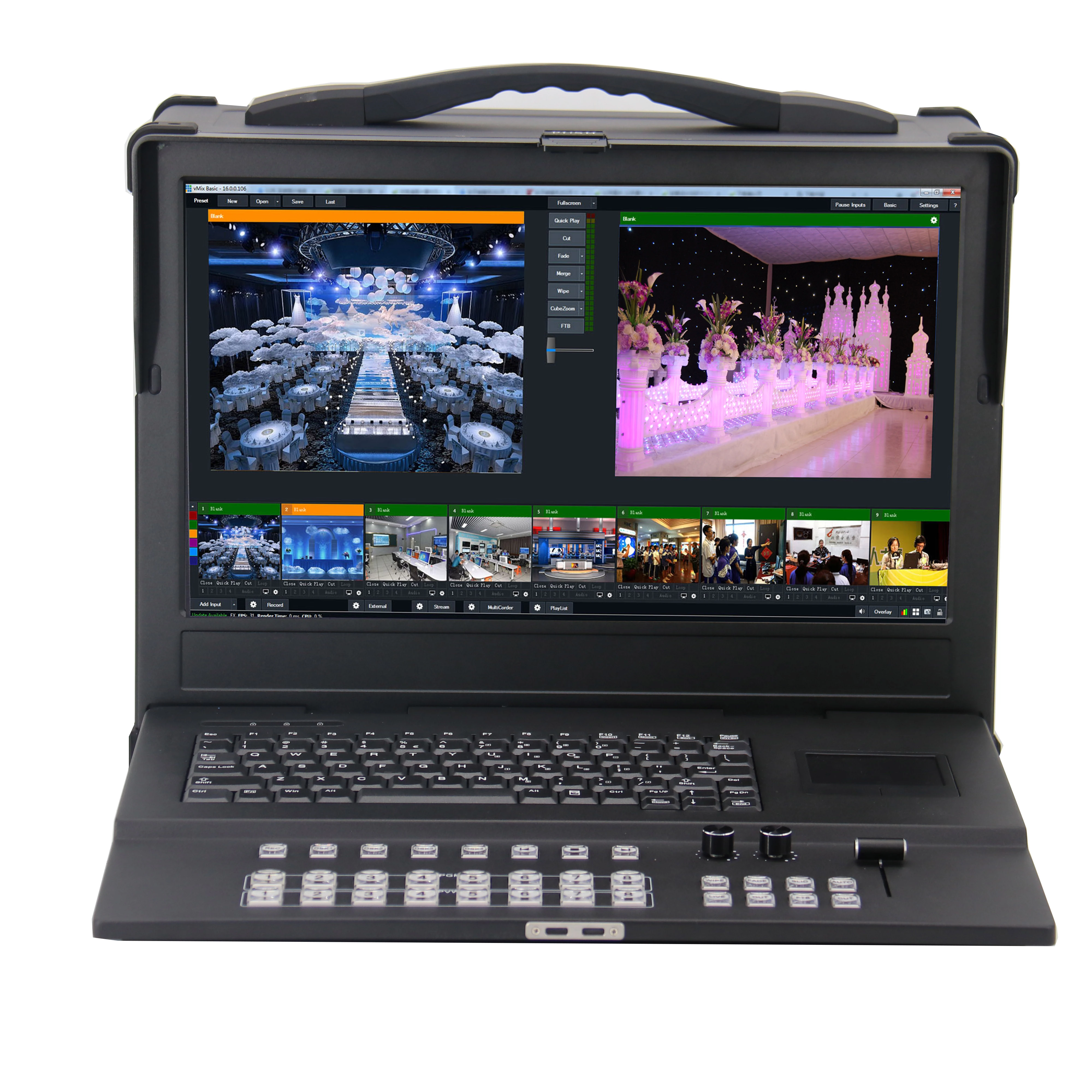 

10 Channel Professional Live Streaming Machine Video Recording Studio Mixer Switcher TV Station Broadcasting Equipment