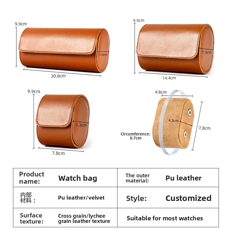 Modische Leder-Uhrenbox mit 1/2/3 Fächern, Tragbare Aufbewahrung für Rolexlitbreas Santos Omg Mechanische Quarz-Uhren, Staubdichte Box – Detail 5
