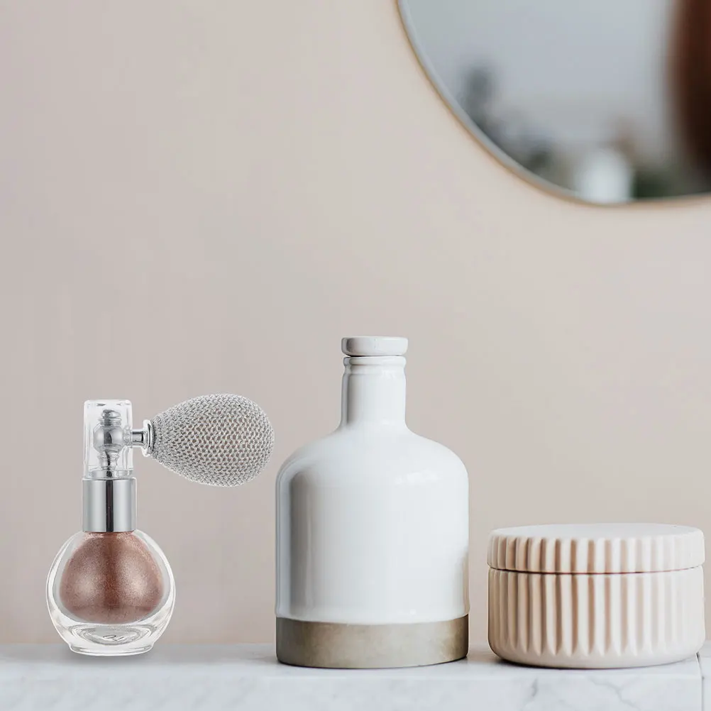

2Pcs Glitter Bottle Silver Highlight Powder Bottle Plastic Body Highlighter Supply Hair Makeup Tool Shimmer Effect