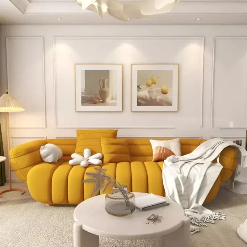 # Luxury Lazy Love Seat Sofa Yellow Reading Large Comfort High Quality In Stock Couch Small Sex Unique Muebles Trendy Furniture