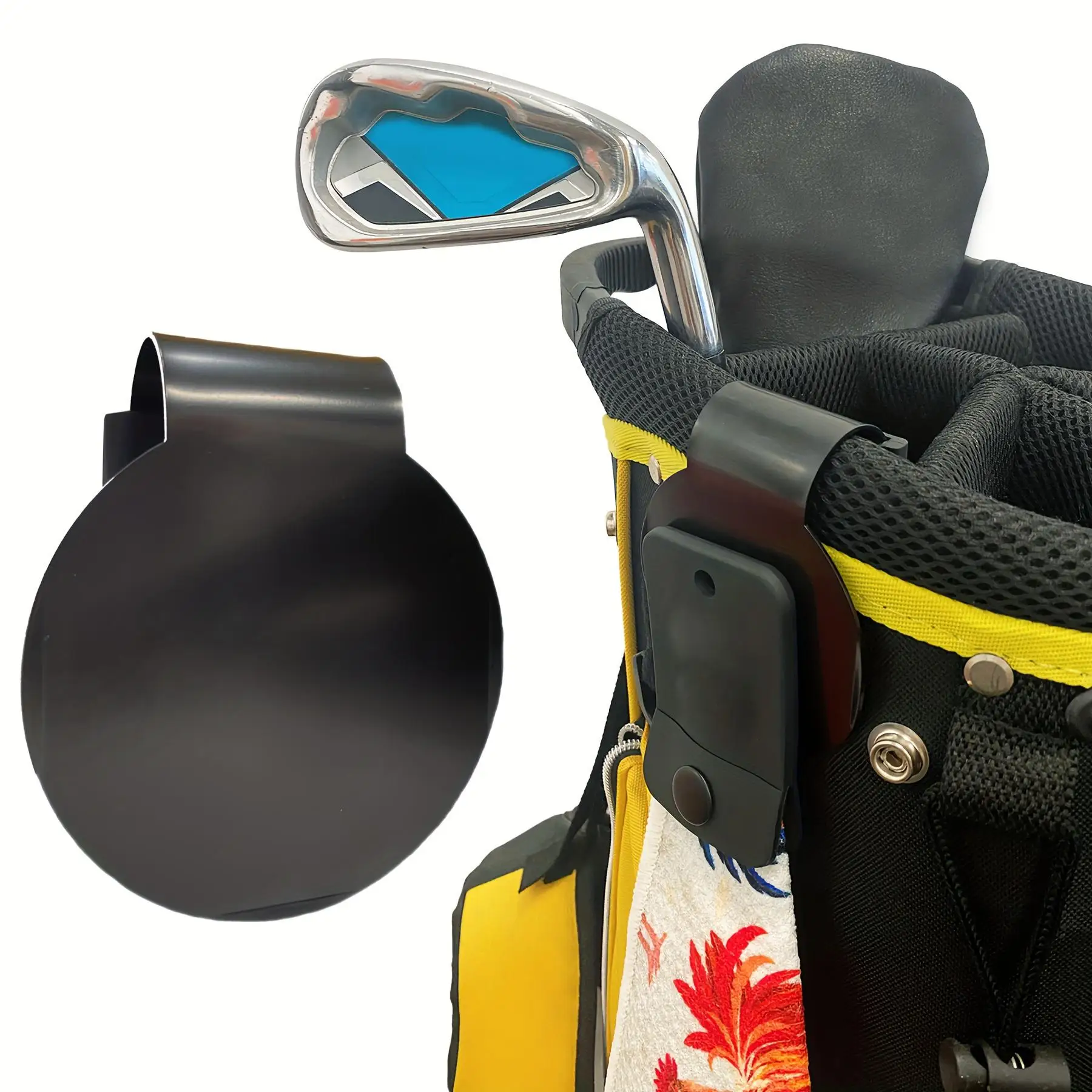 

Golf Bag Metal Landing Pad, Metal Bag Clip for Quick and Easy Use of Golf Gear & Accessories