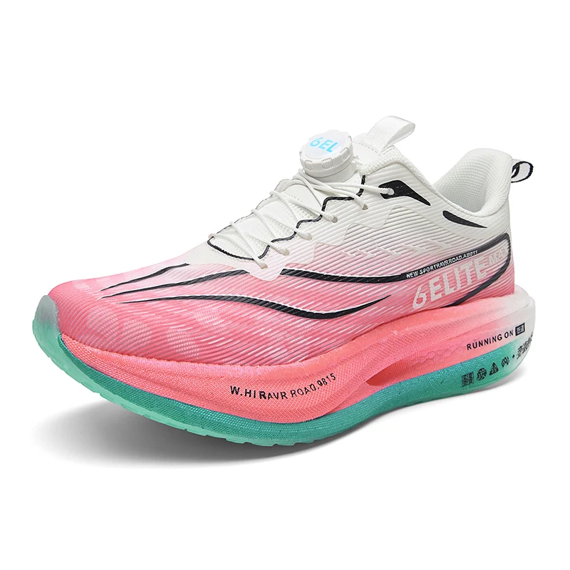 

Sports and leisure shoes, men's shoes, marathon oversized air cushioned shoes, fly woven all season rubber, wear-resistant, anti