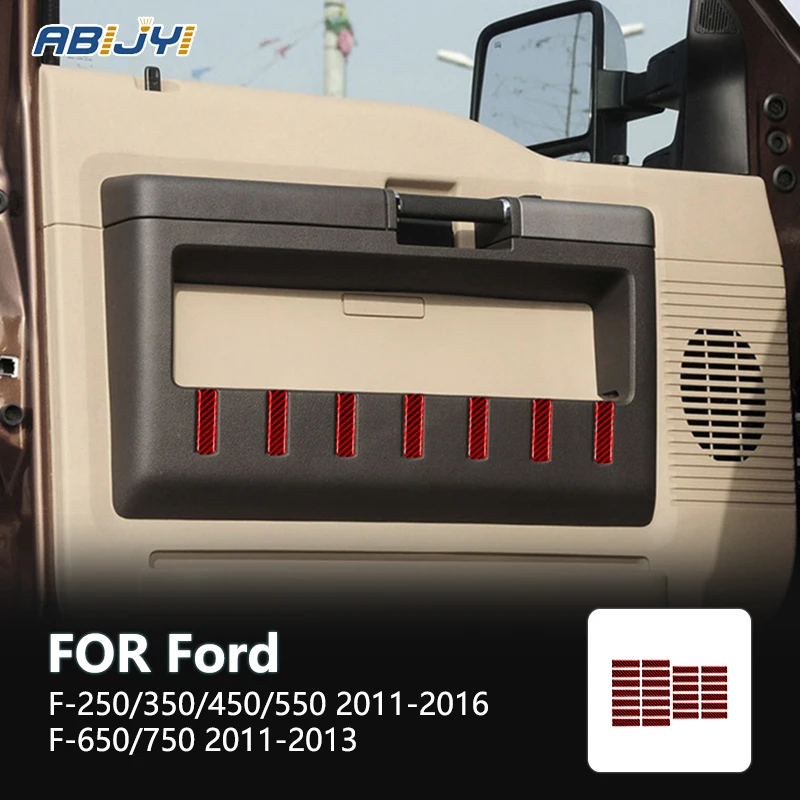 

For Ford F-250 350 450 550 2011-2016 F-650 750 2011-2013 Carbon Fiber Interior Door Panels Decoration Sticker Decal Accessories