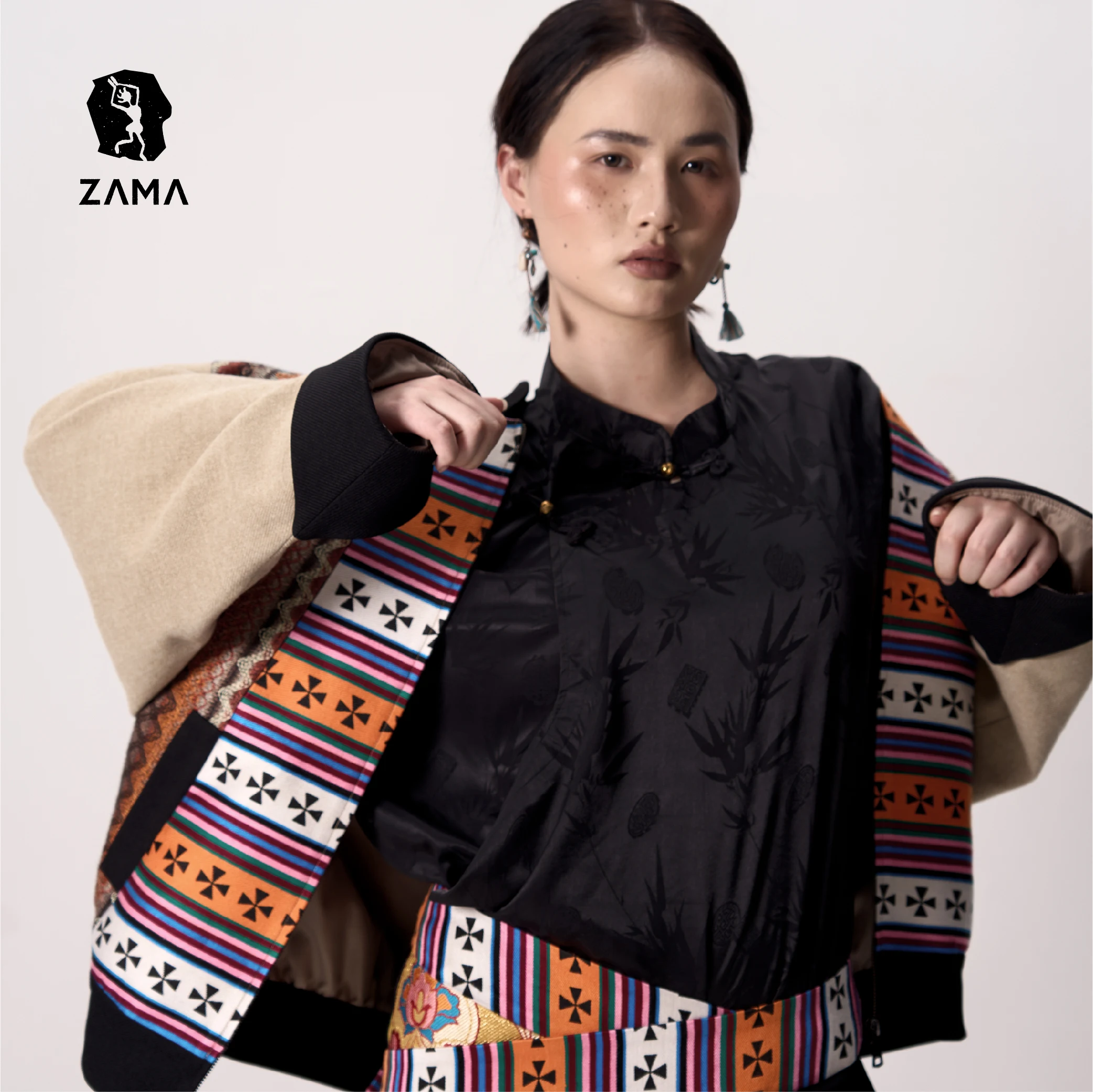 

Kora, зимние новые поступления, оригинальная короткая куртка в тибетском стиле, свободная посадка, пальто