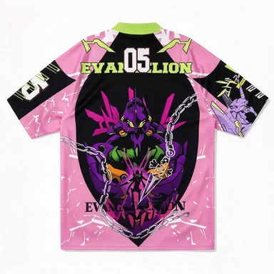 New Century Evangelion Unit-05 Printed Sports Breathable Mesh Mech Pattern Loose Street Style Loose Casual Top