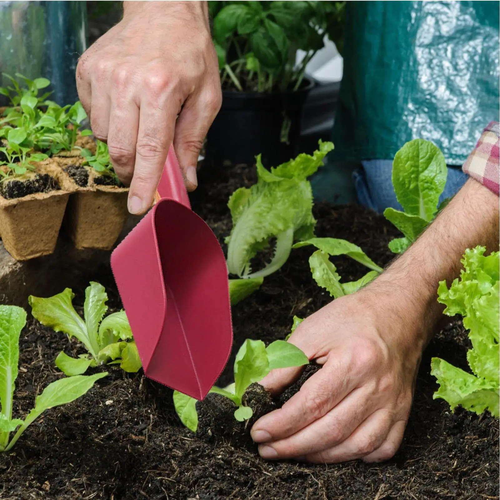 Portable Soil Scoop Garden Scoop Lightweight Shovel Spoon Sturdy Non-Slip Comfortable Grip Cat Litter Spades For Planting Flower