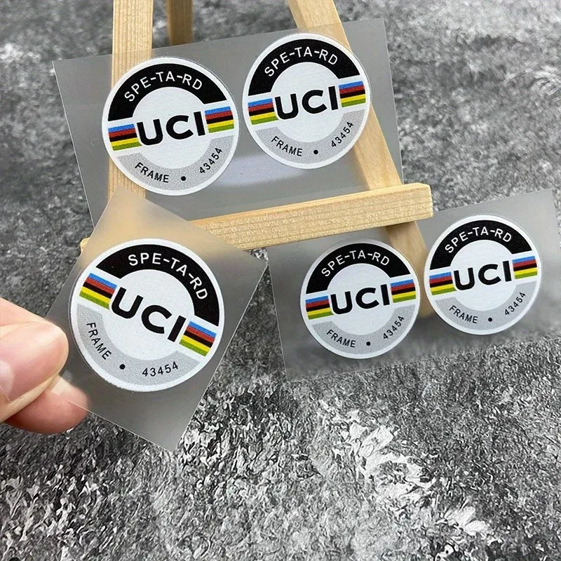 Adesivo rotondo certificato unione ciclistica internazionale da 1/2/4 pezzi Adesivo da ciclismo per decalcomania impermeabile per telaio per mountain bike fuoristrada