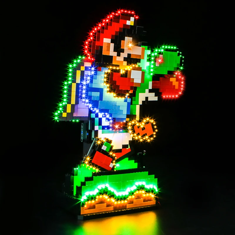 Lazishi LED light 71438 set suitable for Super Mario World: Mario&Yoshi block gift (lighting accessories only)