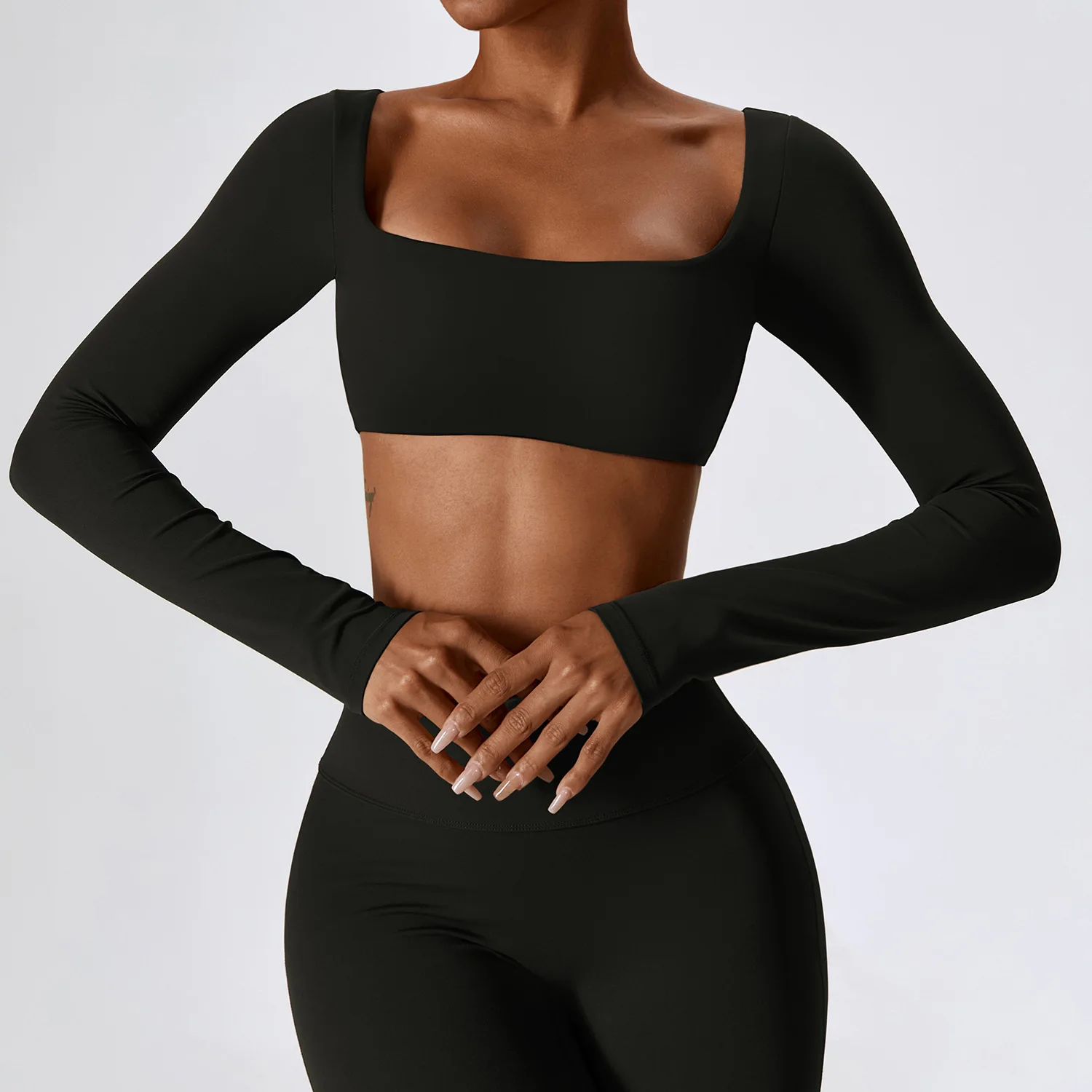 Sexy Yoga Shirts Crop Top Long Sleeves Shirts For Women Yoga Sports Fitness Gym Clothes Workout Tops Sports Shirts