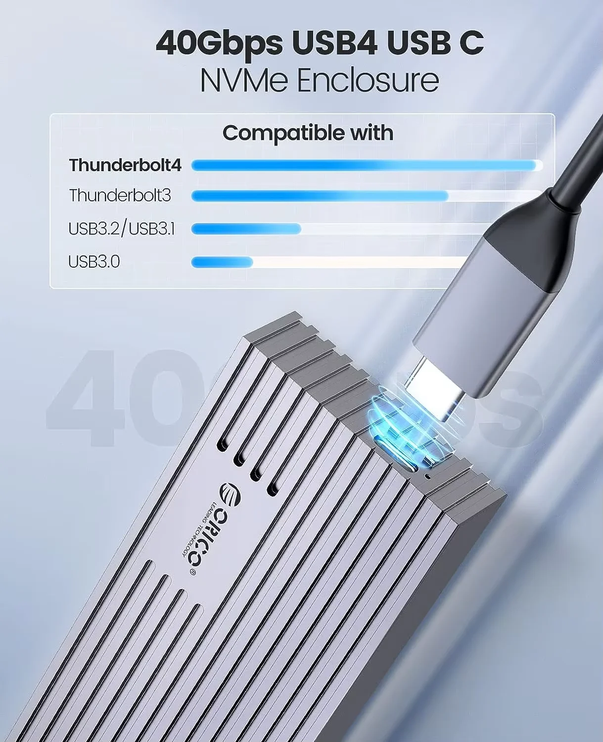 علبة ORICO NVMe M.2 SSD USB4 40Gbps PCIe3.0x4 20Gbps 10Gbps M.2 حافظة خارجية متوافقة مع Thunderbolt 3/4
