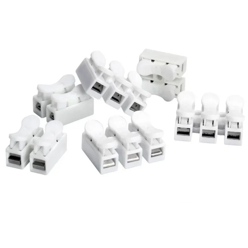 10 Uds CH-2 CH-3 conector rápido de Cable de resorte 2P 3P terminales de engarzado eléctrico bloque abrazadera de Cable de empalme tira Led de fácil ajuste