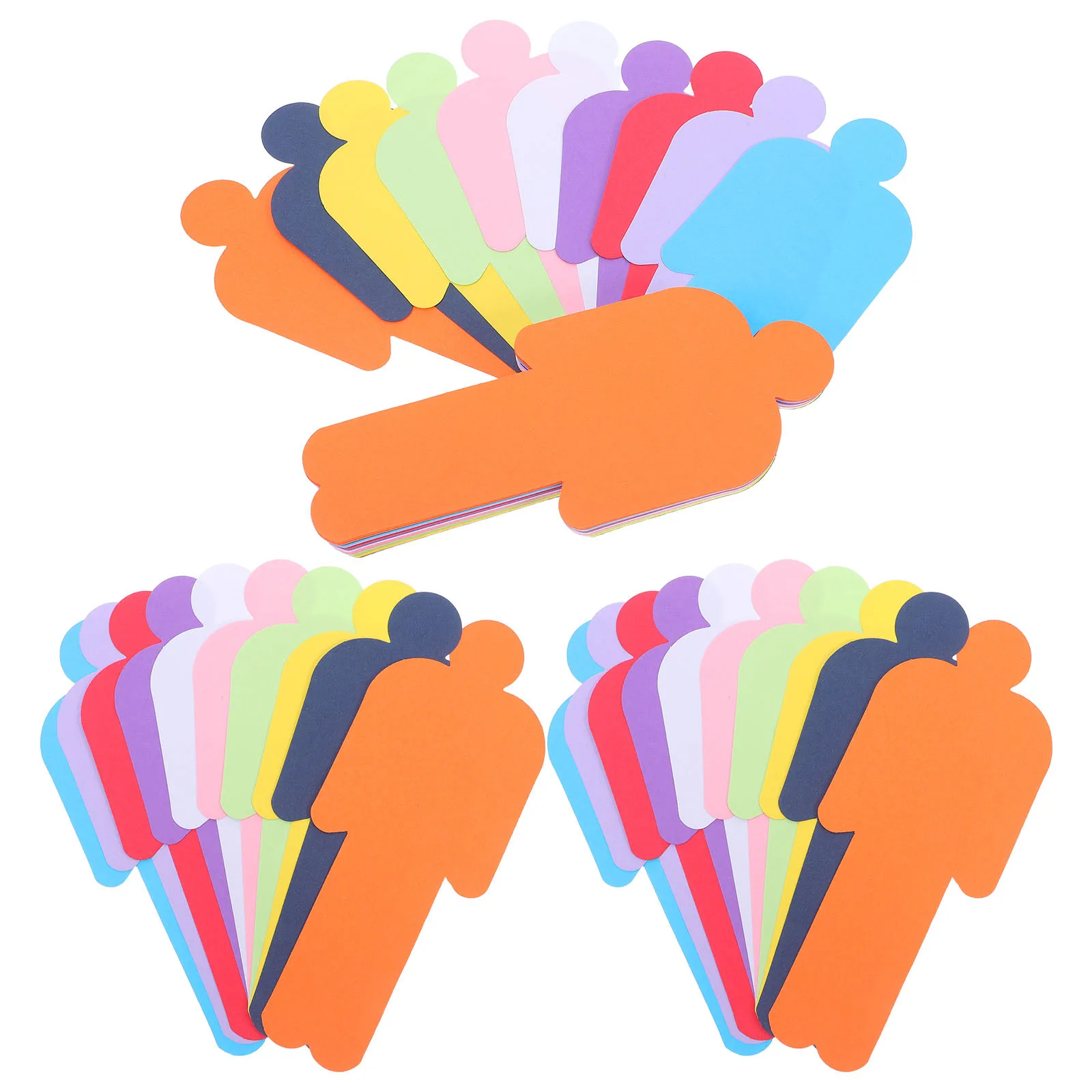 Papel de colores con forma de personas de doble cara para niños, suministros de dibujo artesanal para manualidades, pintura artística, uso escolar, 150 Uds.