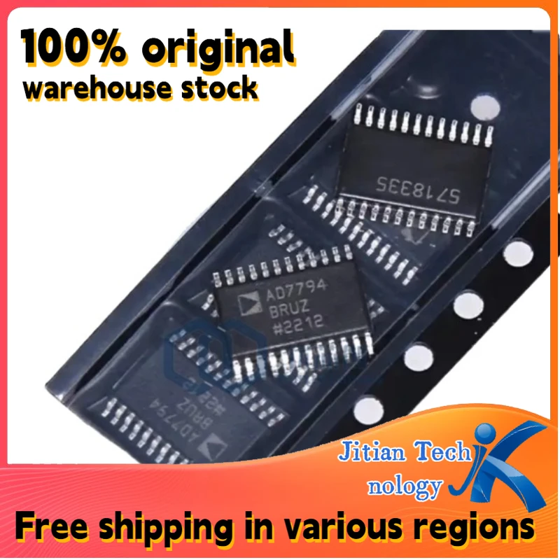100% original inventory 1PCS AD7794BRUZ AD7794 TSSOP-24 Analog-to-digital converter chip Channel direct sales