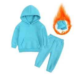 Abbigliamento per bambini vestito per bambini maglione caldo ragazza felpe con cappuccio in pile Pullover felpa pantalone inverno primavera ragazza ragazzo tuta abbigliamento sportivo