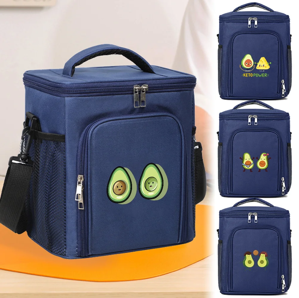 

Ice Pack Food Storage Boxes Insulated Cooler Bag Insulated Thermal Lunch Drink Carrier Avocado Printing Series Insulated Bags