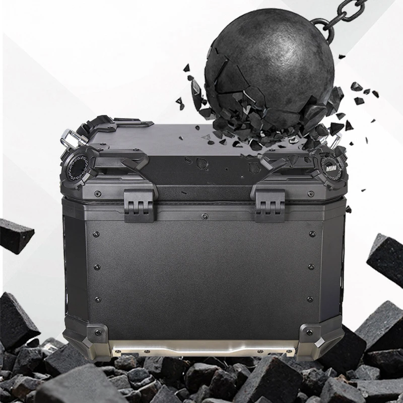

45L/55L Motorcycle Trunk Aluminum Alloy Rear Box -Portable & Quick-Release Black High-Capacity Rear Trunk