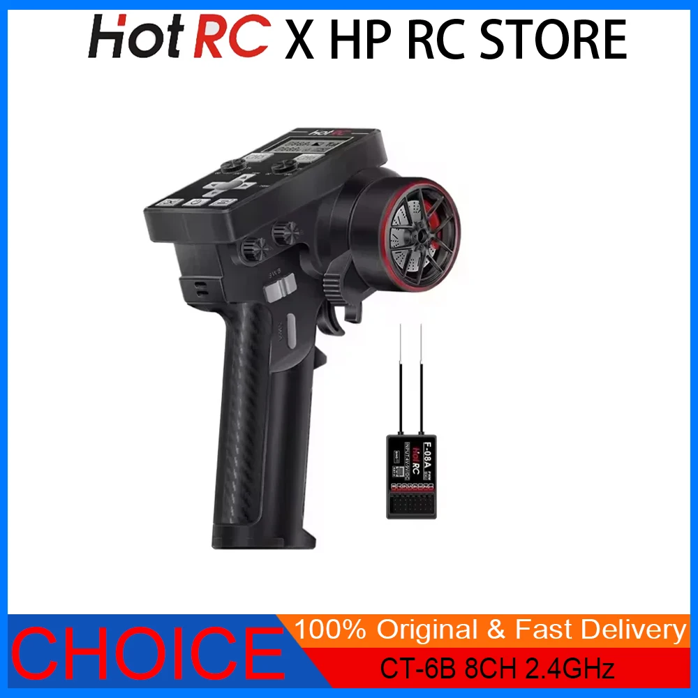 

HOTRC CT-6B 8-канальный передатчик 2,4 ГГц с дистанционным управлением и приемником F-08A — для радиоуправляемых автомобилей/лодочек/самолетов/квадронов/танков