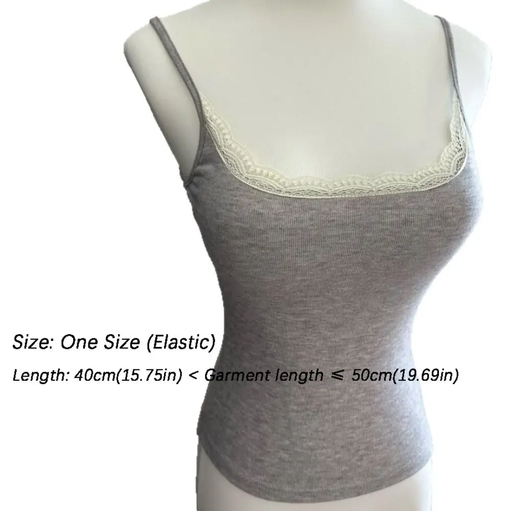 Fashion with Chest Pad Camis Tank Tops Integrated Top Versatile Lace Tops Elastic Slim Vest Women Clothes image 6