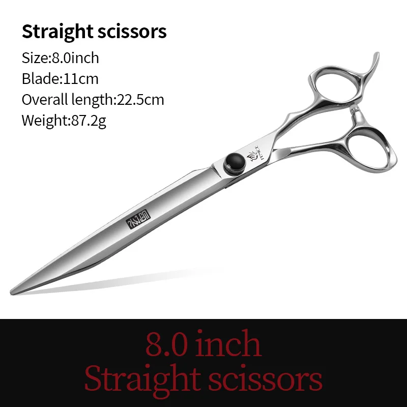 Fenice 7/7.5 inch Professional Black Pet Scissors Set for Dog Grooming Cutting&Thinning Shears Set Animal Haircut Scissors Kit